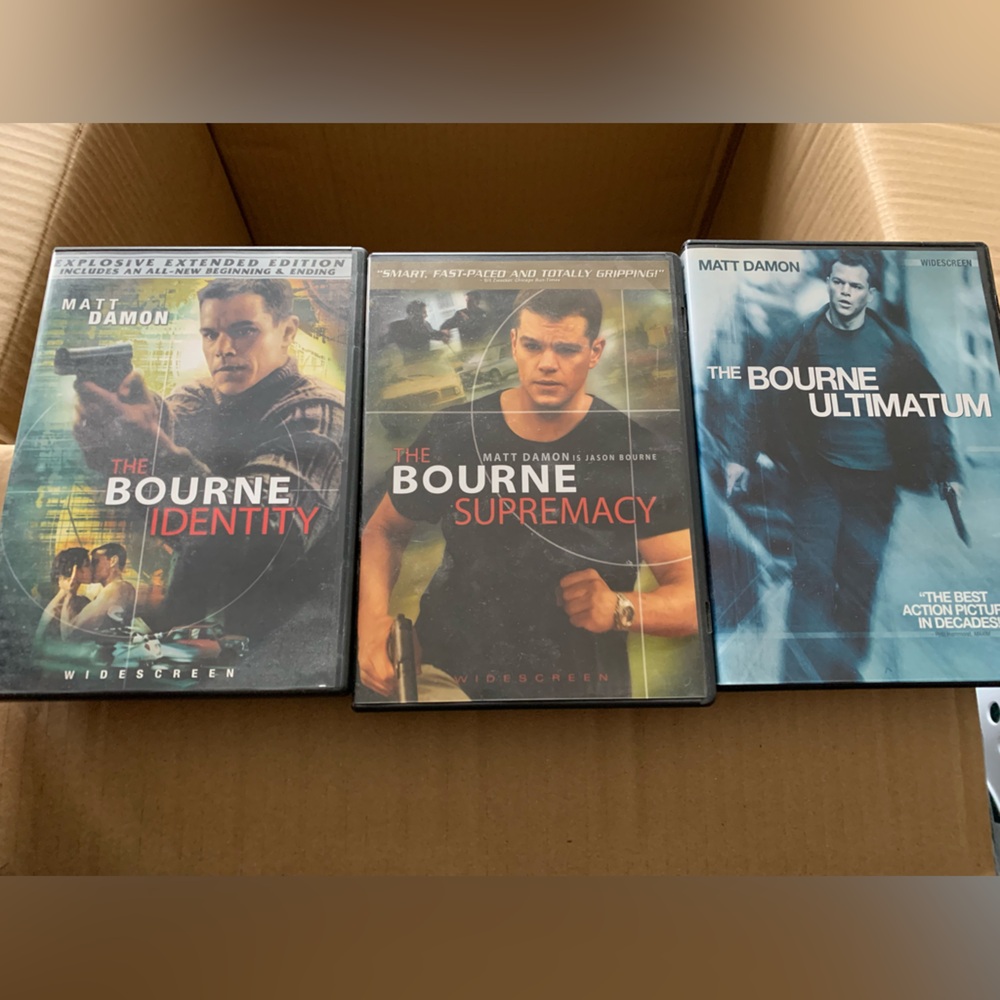 The Bourne movies dvd set Matt Damon